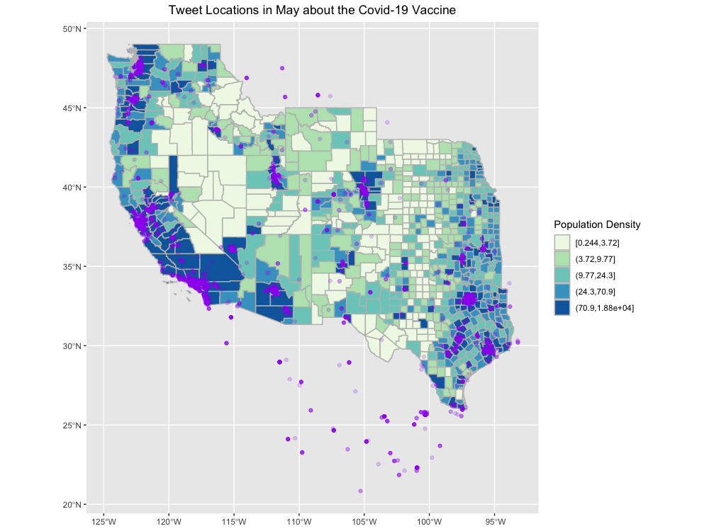 map of Twitter activity